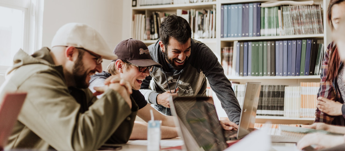 image of students studying together